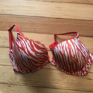 Victoria’s Secret orange tiger bra.